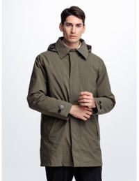 [FOX FRIEND]男款 GORE-TEX防風防水透氣單件式+內裏保暖羽絨層 商旅長大衣『卡其』『褐色』