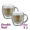 HG001 Double Wall Glass w/ handle -Twin Packs (HG2340)