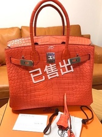 Hermes birkin 30 鱷魚方塊 柏金包