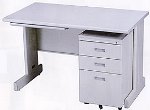 HU辦公桌-100/905灰白色+中抽活動櫃