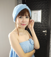 美髮吸水頭巾(藍雪藍)