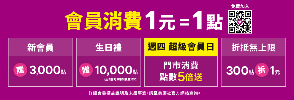 會員獨享 1元1點 點點成金