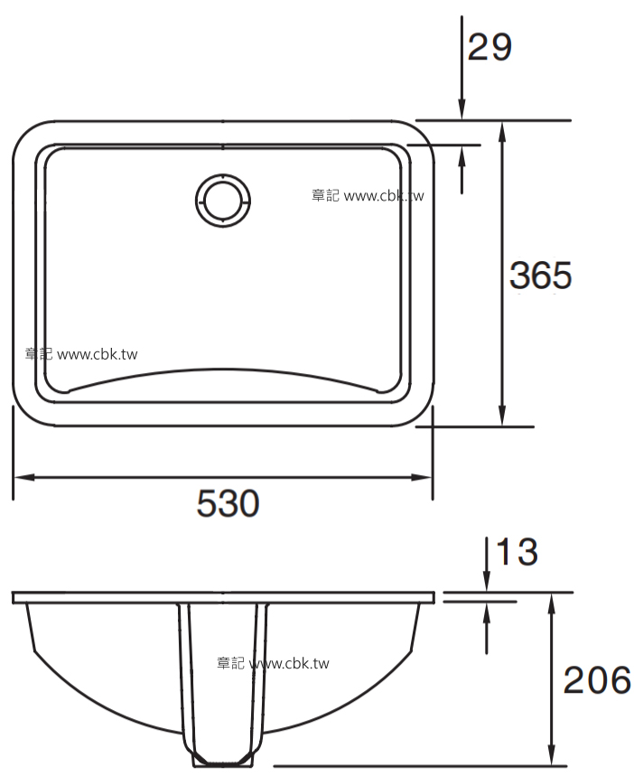 KOHLER Ladena 下嵌檯面盆(53cm) K-2214X-0 | KOHLER章記衛廚(CBK)-衛浴廚具