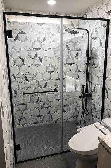 Goldenstyle LM10-5<br>黑色.有框淋浴 推門/拉門示意圖