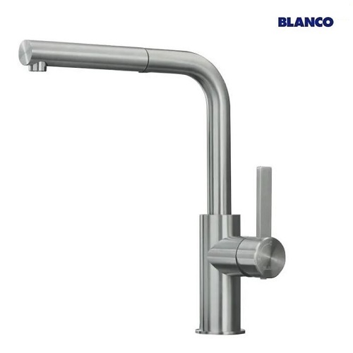 Blanco  Lanora-S<br>523123 伸縮廚房龍頭<br>(毛絲面) 不鏽鋼  無鉛示意圖