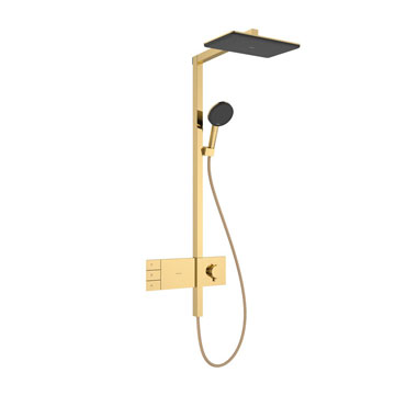 Hansgrohe 24590990<br>Raindance Alive Q<br>恆溫淋浴花灑組<br>(二出水 / 亮金)示意圖