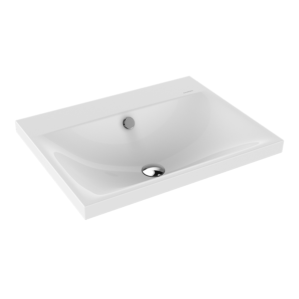 KALDEWEI 3040<br>SILENIO 60cm上嵌式檯面盆<br>單龍頭孔/含抗污/邊框高度4cm<br>(亮白)示意圖