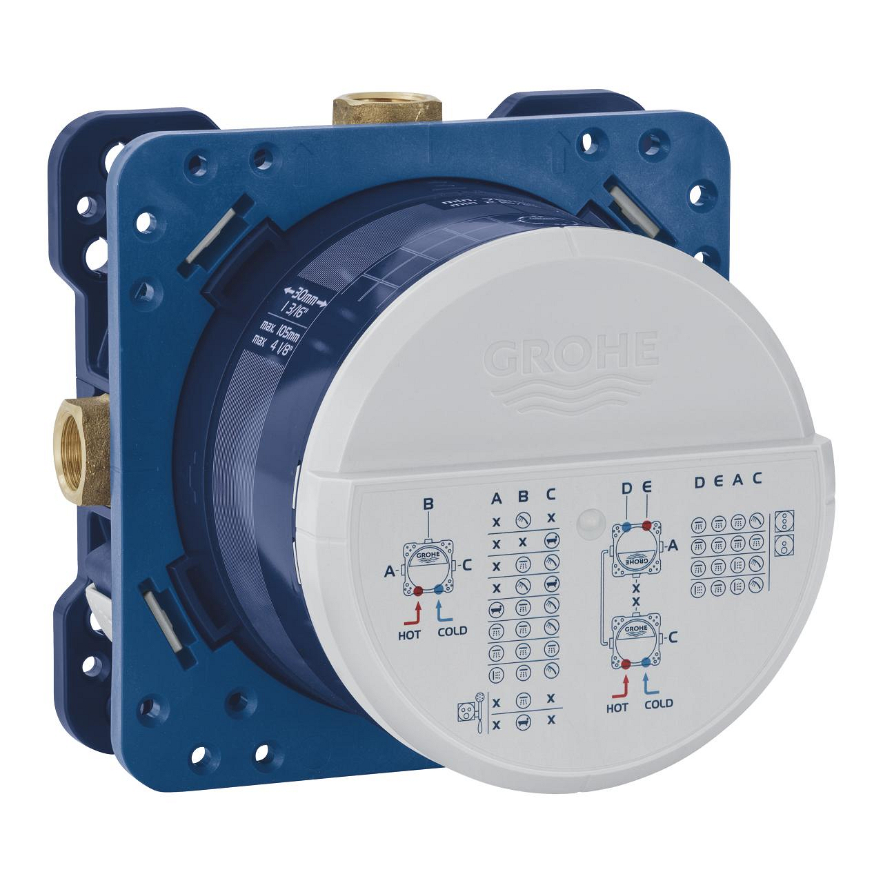 GROHE 35604.000<br>RAPIDO SMARTBOX<br>埋壁面板用 - 軸心示意圖