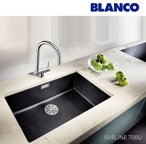 BLANCO SUBLINE 700-U<br>523442 花崗岩廚用水槽<br>(黑色/ 內徑70x40 cm)示意圖