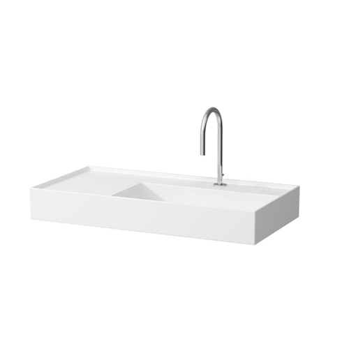 LAUFEN 81033.9<br>KARTELL 掛壁式面盆(左檯面)<br>無溢水(90x46cm)示意圖