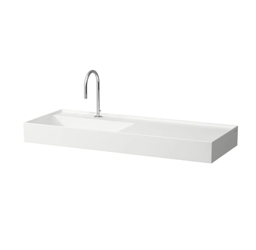 LAUFEN 81333.2<br>KARTELL 掛壁式面盆(右檯面)<br>無溢水(120x46cm)示意圖