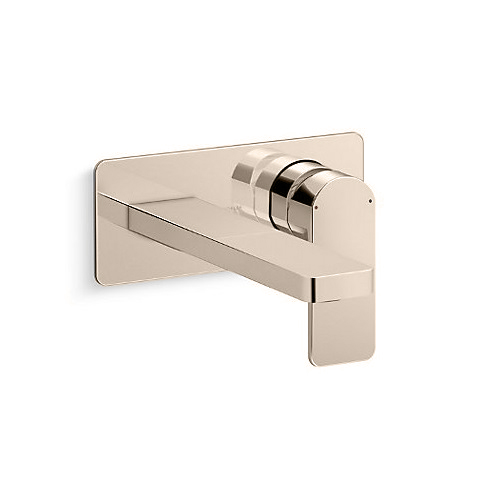 KOHLER<br>K-22567T-4-AF<br>Parallel 附牆加長面盆龍頭<br>出水長度 21.5cm (法蘭金)示意圖