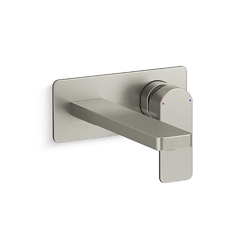 KOHLER<br>K-22567T-B4-BN<br>Parallel 附牆加長面盆龍頭<br>出水長度 21.5cm (羅曼銀)示意圖