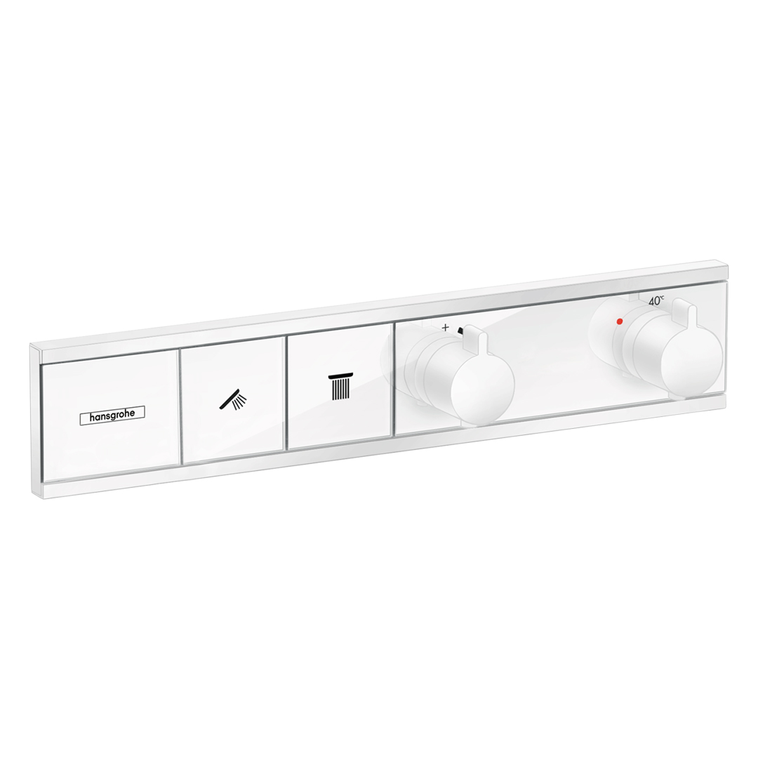 Hansgrohe 15380700<br>RainSelect<br>二路定溫開關面板<br>(霧白 / 不含軸心)示意圖