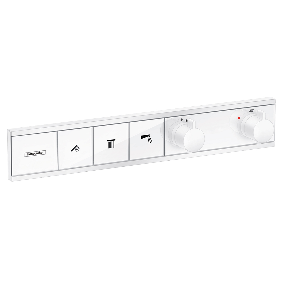 Hansgrohe 15381700<br>RainSelect<br>三路定溫開關面板<br>(霧白 / 不含軸心)示意圖