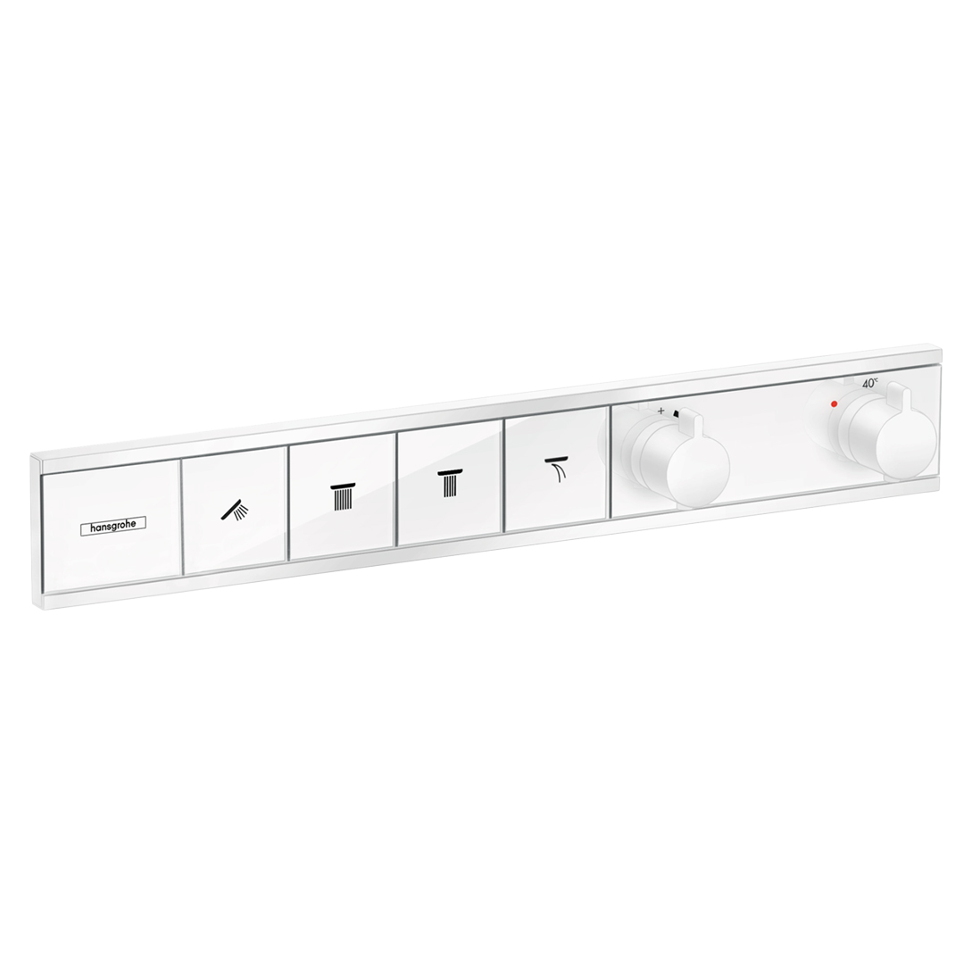 Hansgrohe 15382700<br>RainSelect<br>四路定溫開關面板<br>(霧白 / 不含軸心)示意圖