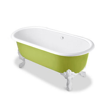 KOHLER<br>K-11195T-RK<br>CLEO 獨立式鑄鐵浴缸<br>(175 x 80 cm,綠)示意圖