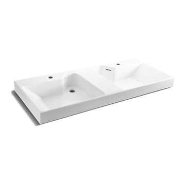 KOHLER<br>K-23049T-2H-0<br>Flexispace 2.0 雙孔一體式檯面盆<br> (119.4 x 49.7cm)示意圖