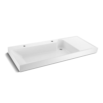 KOHLER<br>K-23798T-2H-0<br>Flexispace 2.0 雙孔一體式檯面盆<br> (119.4 x 49.7cm)示意圖