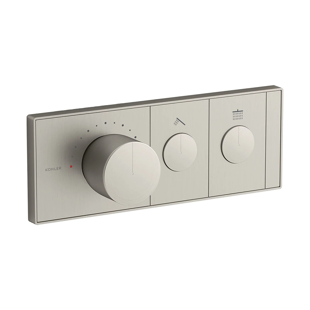 KOHLER  K-26346T-9-BN<br>Anthem  二路恆溫控制面板<br>(羅曼銀 / 不含軸心)示意圖