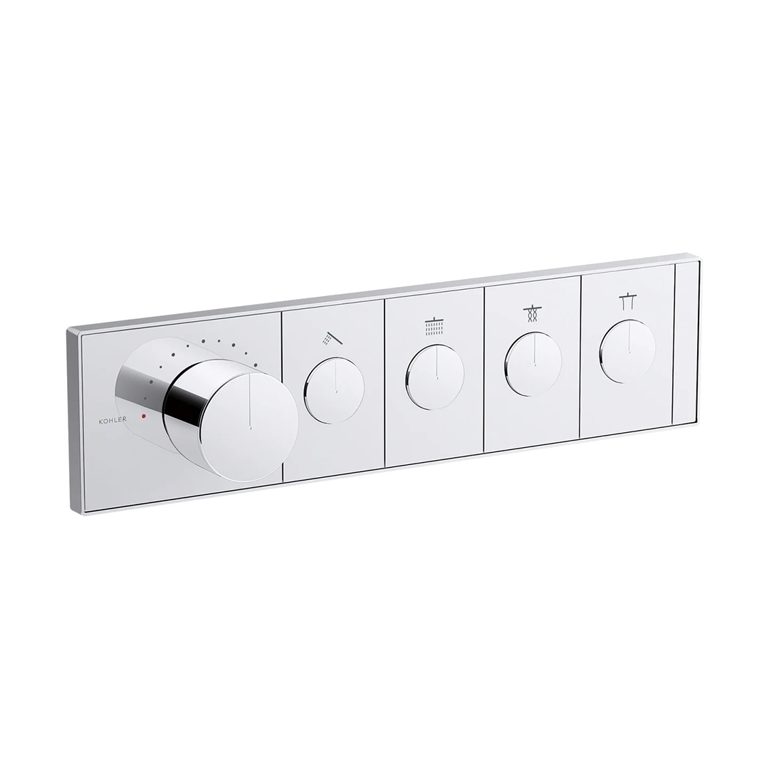 KOHLER  K-26348T-9-CP<br>Anthem 四路恆溫控制面板<br>(鉻色 / 不含軸心)示意圖