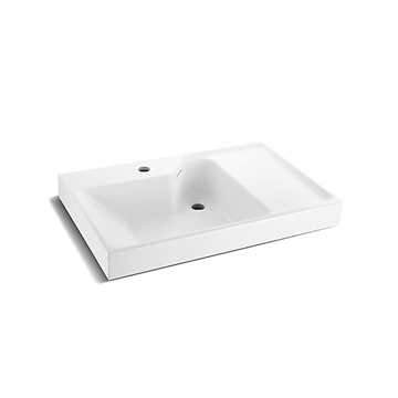 KOHLER<br>K-30410T-1-0<br>Flexispace 2.0 單孔一體式檯面盆<br> (69.4 x 44.7cm)示意圖