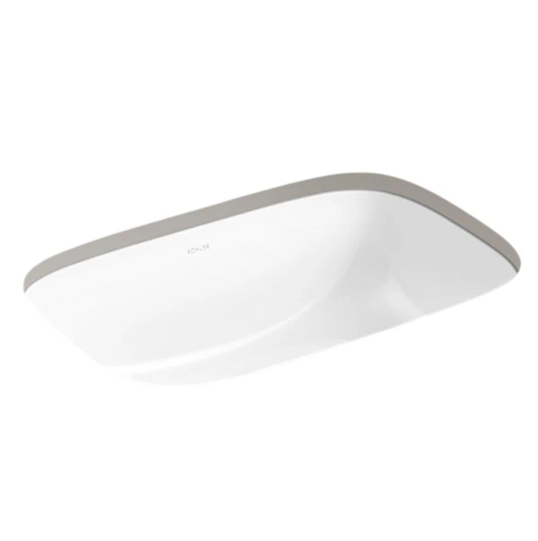 🌳KOHLER 永續的美學🌳<br>K-36403T-0<br>Melius 方形下嵌盆<br>(64.4 x 40.3 cm)示意圖