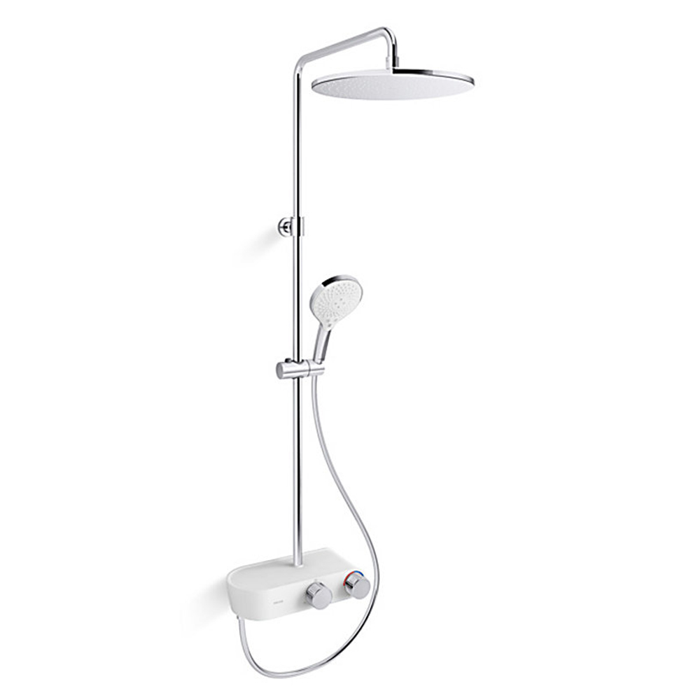 ♣️KOHLER 個性盡顯♣️<br>K-36420T-9-CP<br>FLUENCE 三出水恆溫淋浴花灑<br>(鉻色) - 含下出水示意圖