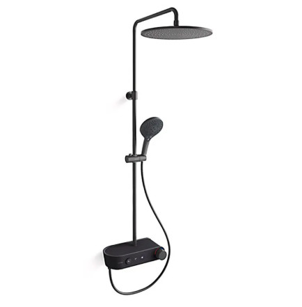 🌳KOHLER 永續的美學🌳<br>K-38055T-9-BL<br>FLUENCE 三出水恆溫淋浴柱花灑組<br>(霧黑)示意圖