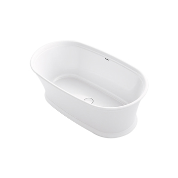 KOHLER<br>K-8333T-0<br>Memoirs 橢圓形綺美石獨立浴缸<br>(168.1 x 92 x 60.4 cm)示意圖