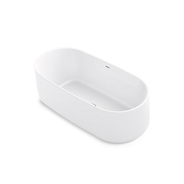 KOHLER<br>K-8336T-0<br>Ceric 橢圓形綺美石獨立浴缸<br>(165.1 x 79 x 58.6 cm)示意圖