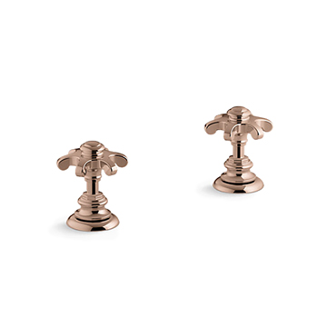 KOHLER<br>K-98068T-3M-RGD<br>Artifacts 古典型冷熱水龍頭面盆把手<br>(玫瑰金)示意圖