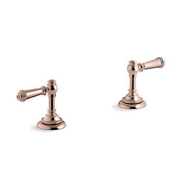 KOHLER<br>K-98068T-4-RGD<br>Artifacts 面盆龍頭冷熱水把手<br>槓桿把手<br>(玫瑰金)示意圖