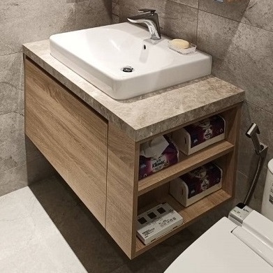 Goldenstyle UK05<br>訂製浴櫃 側開放設計示意圖