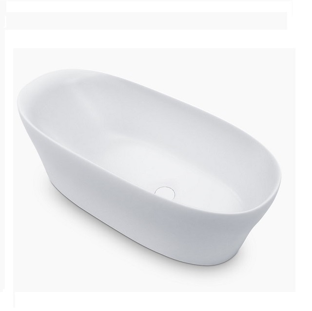 〝KOHLER 促銷商品〞<br>  K-20248T-0<br>Karing  160cm 橢圓形綺美石浴缸示意圖