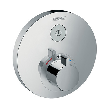 Hansgrohe 15744000<br>ShowerSelect S<br>一路定溫控制面板<br>(鉻色 / 不含軸心)示意圖