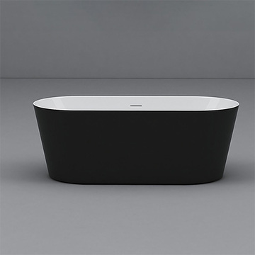 〝KOHLER 促銷商品〞<br>K-25165T-P5-0<br>Evok 2.0 壓克力獨立浴缸 (170 x 75 cm)<br>黑色裙邊示意圖