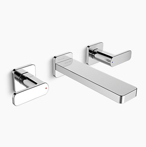 KOHLER<br>K-22569T-B4-CP<br>Parallel 掛牆式面盆龍頭<br>出水長度 16.8cm (鉻色)示意圖