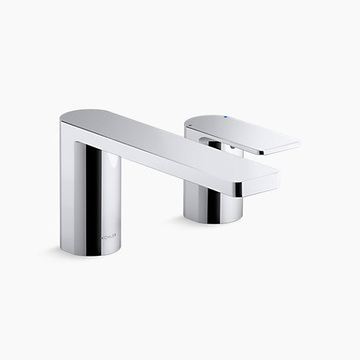 KOHLER<br>K-23498T-4-CP<br>Parallel 二孔檯面式浴缸龍頭 <br>(鉻色)示意圖