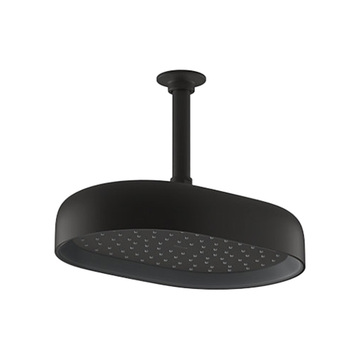 KOHLER<br>K-26293T-BL<br>Statement<br>12吋橢圓形頭頂花灑<br>(霧黑)示意圖