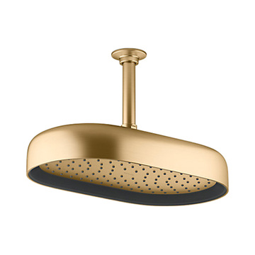 KOHLER<br>K-26294T-2MB<br>Statement<br>14吋橢圓形頭頂花灑<br>(霧金)示意圖