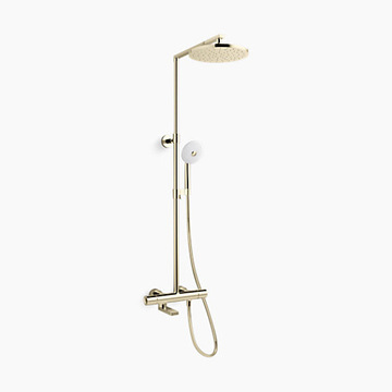 KOHLER K-73111T-7-AF<br>Composed 恆溫淋浴柱(法蘭金)<br>含下出水示意圖