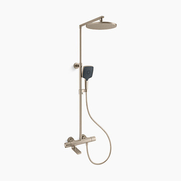 KOHLER K-73111T-7-BV<br>Composed 恆溫淋浴柱(羅曼銅)<br>含下出水示意圖