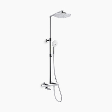 KOHLER K-73111T-7-CP<br>Composed 恆溫淋浴柱(鉻色)<br>含下出水示意圖