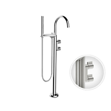 〝KOHLER 促銷商品〞 <br>K-77984T-4-CP<br>Components 立柱式浴缸龍頭<br>杆型把手 (鉻)示意圖