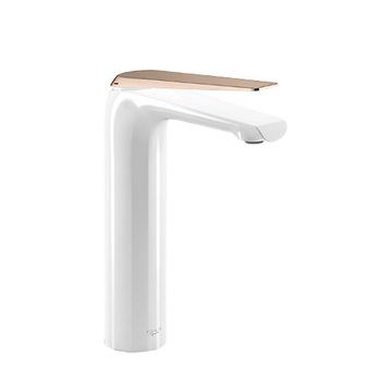 〝KOHLER 促銷商品〞<br>K-97347T-B4-0RG<br>Avid 單槍高腳臉盆龍頭<br> (玫瑰金白)示意圖