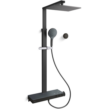 ❇️KOHLER 廚衛升級手冊❇️<br>K-EX34538T-9-BL<br>Urbanity+恆溫三出水淋浴柱<br>(霧黑)示意圖