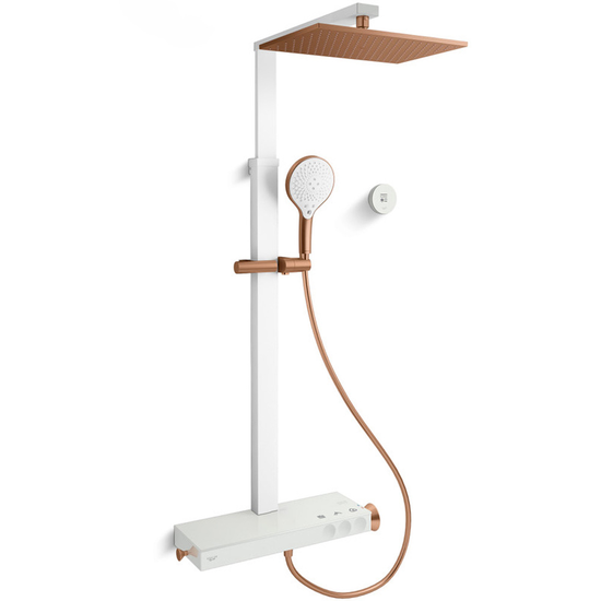 ❇️KOHLER 廚衛升級手冊❇️<br>K-EX34538T-9-BRD<br>Urbanity+恆溫三出水淋浴柱<br>(流沙金)示意圖