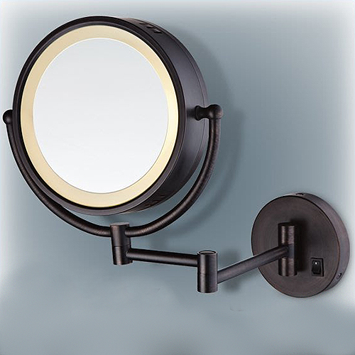 OMAX<br>MW0167-L<br>壁掛式圓形化妝鏡<br>LED燈 (黑色)示意圖