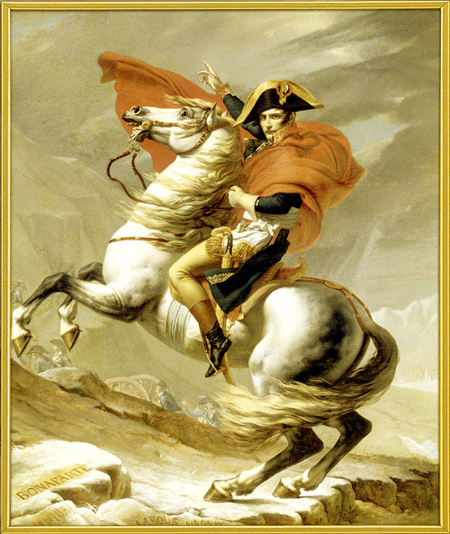 拿破崙跨越阿爾卑斯山(M)示意圖